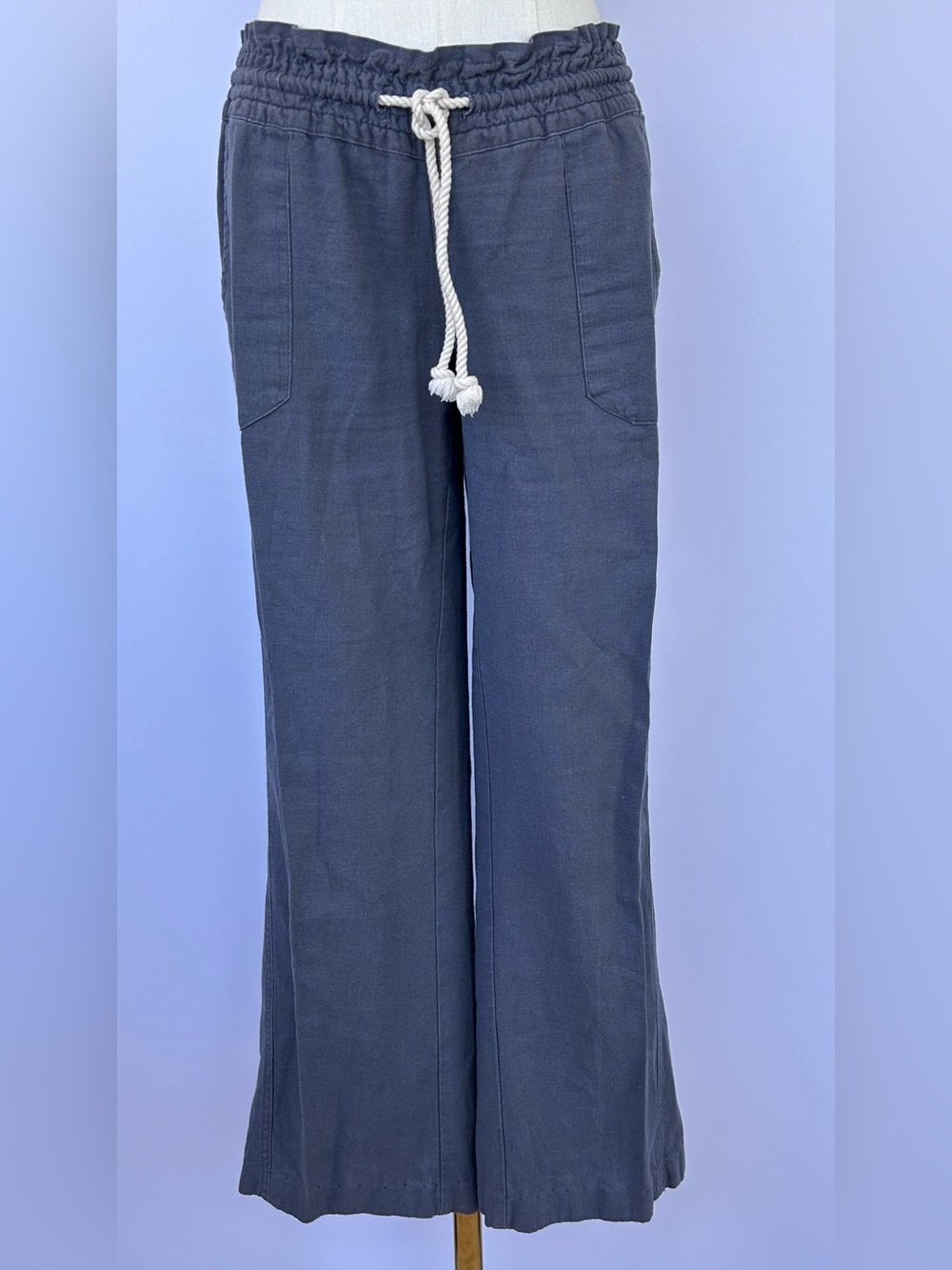 Roxy Women’s Oceanside Linen Blend Pants Drawstring Waist Size Medium
